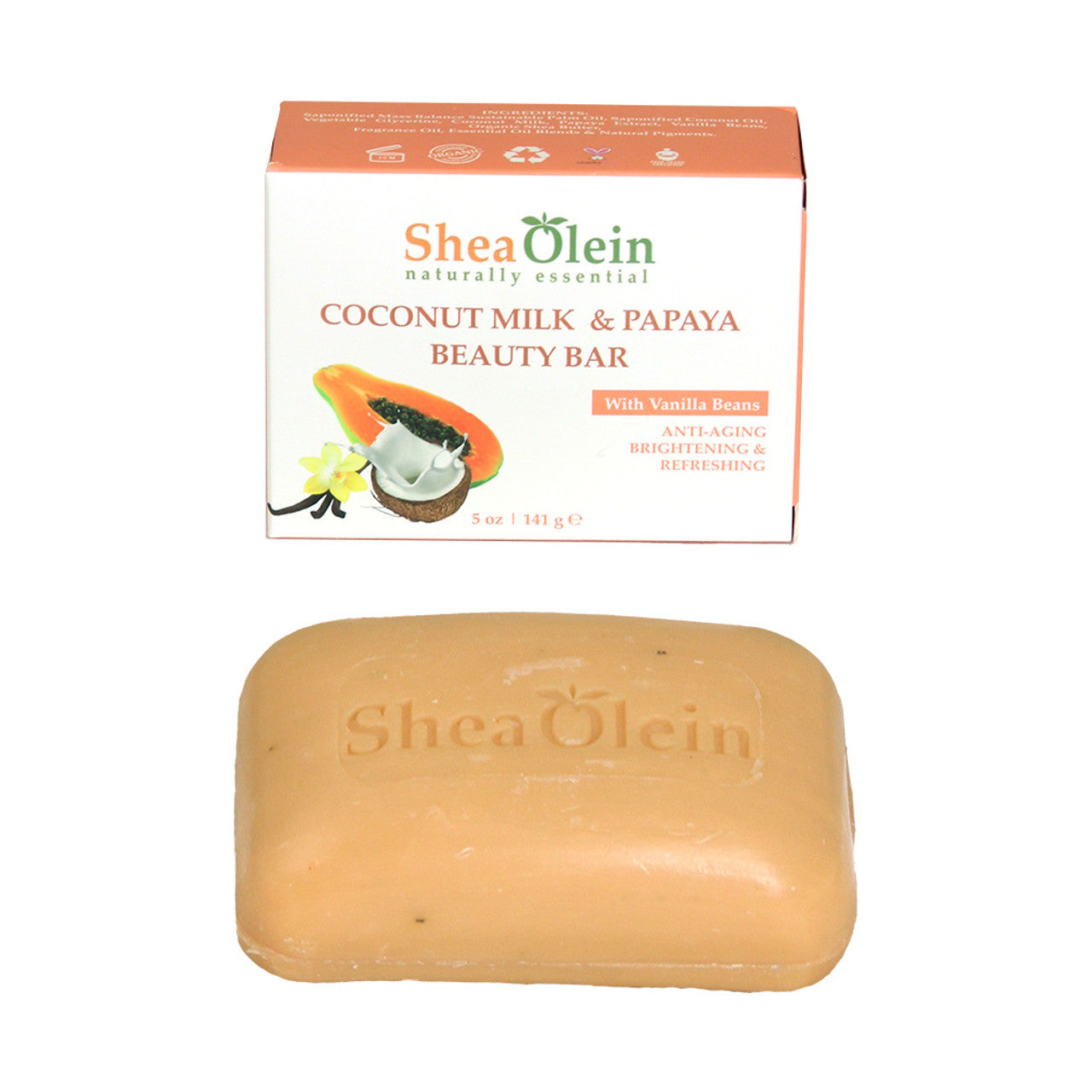 Shea Olein: Coconut Milk & Papaya Soap - 5 oz.