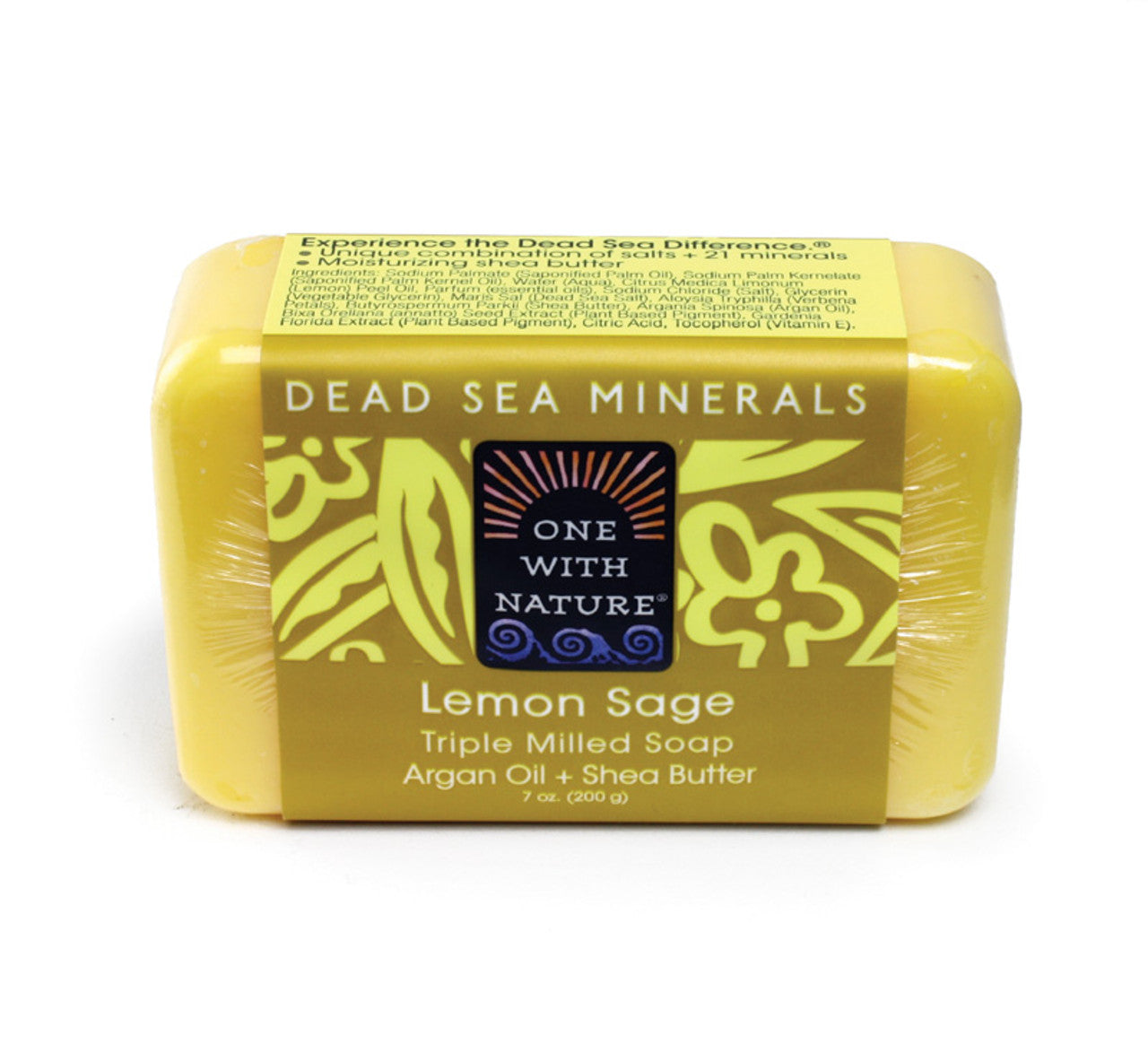 Dead Sea Minerals: Lemon Sage Shea/Argan Soap - 7 oz.