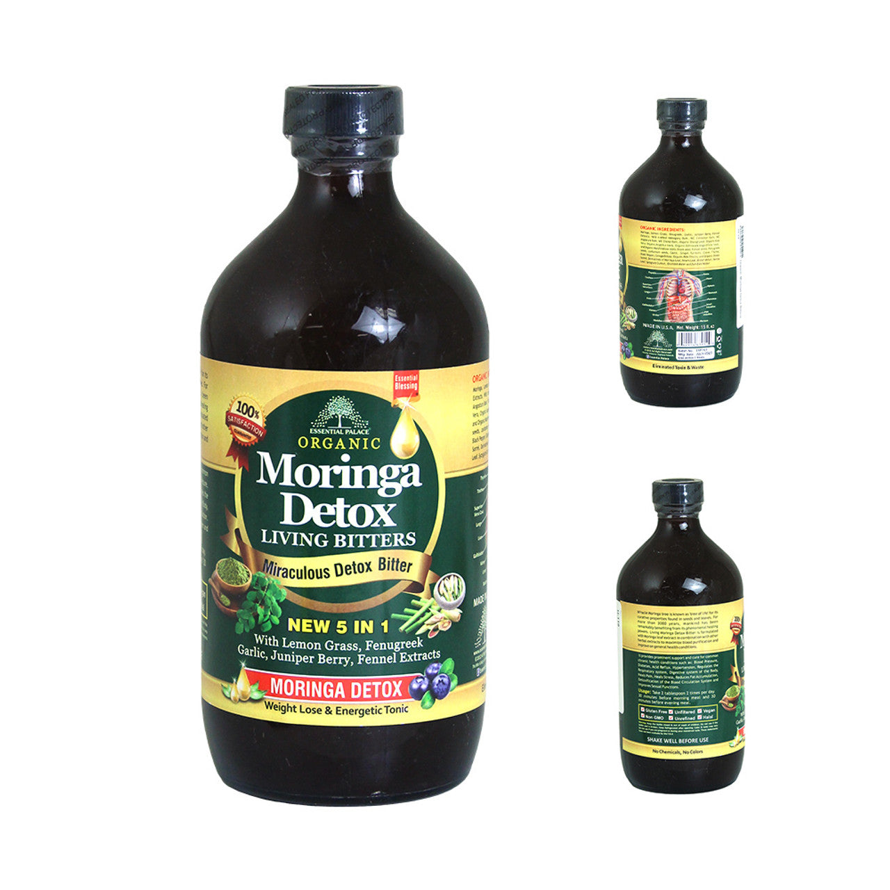 Organic Moringa Detox Bitters - 16 oz.