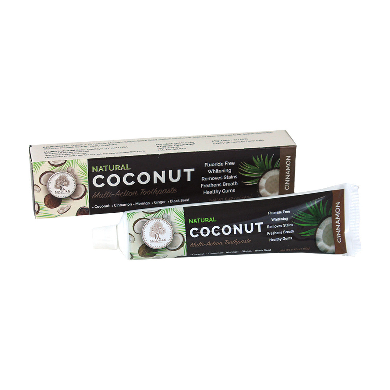 Madina: Natural Coconut Cinnamon Toothpaste