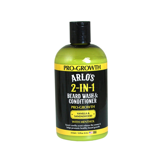 Arlo's: Vanilla & Sandalwood 2-IN-1 Pro-Growth Beard Wash & Conditioner - 12 oz.